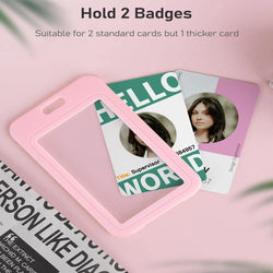 New Transparent Work Card Badge Holder Office Staff Employees ID Card Clear Pass Name Work Card Cover Case Sleeve with Lanyard