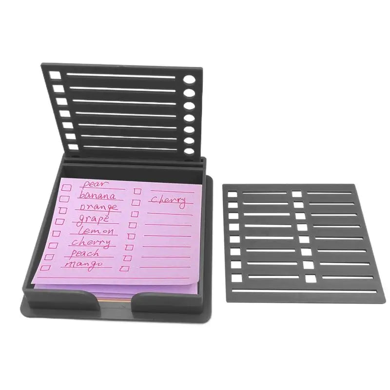 Sticky Note Dispenser  Sticky Pads Sticky note holder Versatile Desk Sticky Note Stencil Double Insert Template Storage Box