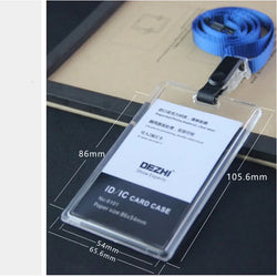 ID Card Holder Keychain Desk Accessories Photocard Holder Business Card Holder Stationery Organizer Clip Holder Office Supplies