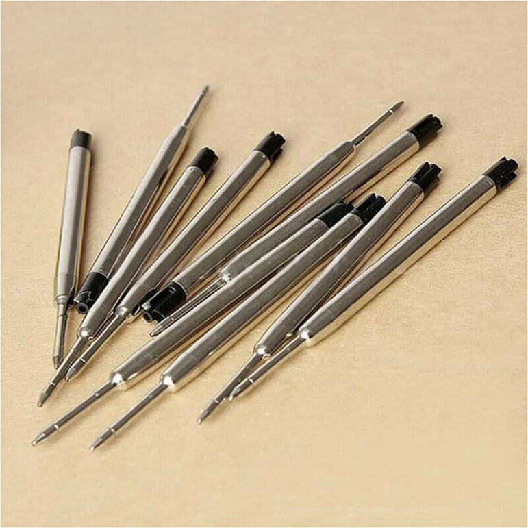 10pcs Black Ballpoint Pen Ink Refills Fine Point Medium For Parker Style Replace
