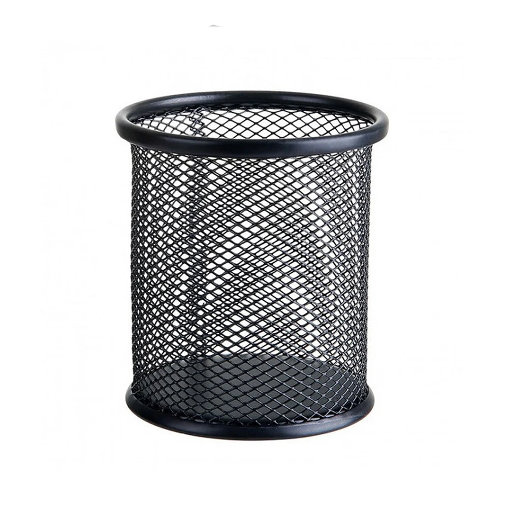 1Pcs Pencil Holder Office Desk Metal Mesh Square Round Pen Pot Cup Case Container Organiser Durable Pencil Case
