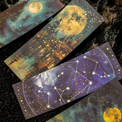 50pcs/bag moon phase theme stamping material book moon earth planet landscape material paper DIY handbook decoration cardstock