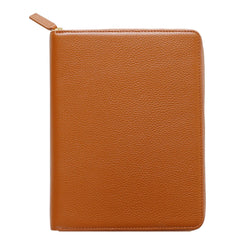 Moterm Genuine Pebbled Grain Leather A5 Zip Cover with Top Pocket Cowhide Planner Zipper Notebook Organizer Agenda Journal Diary