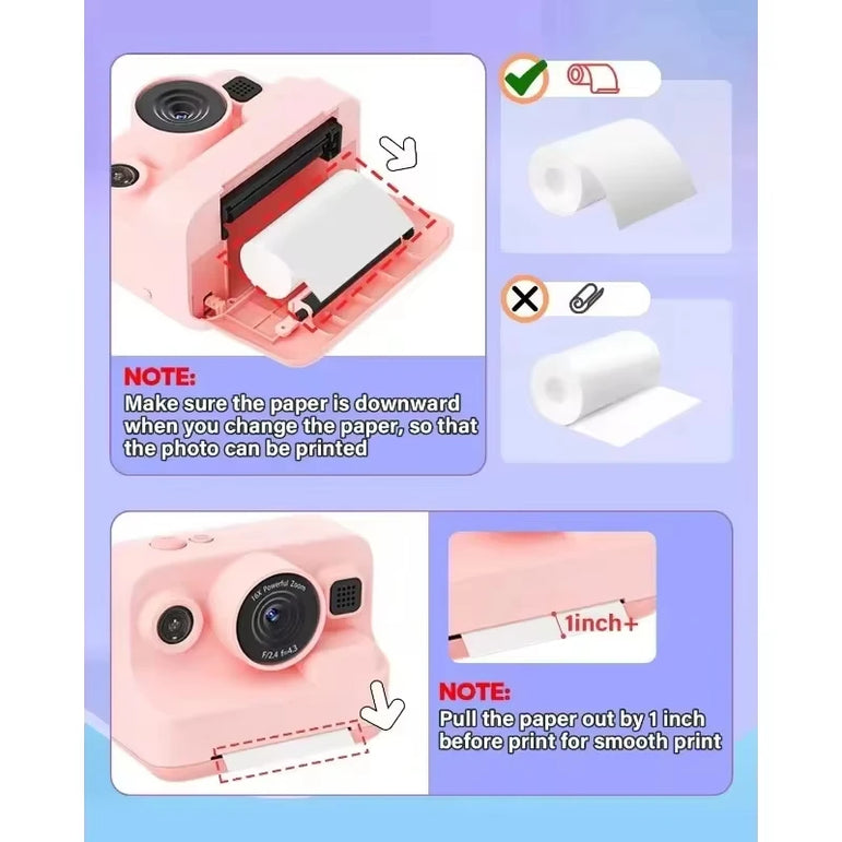 Self-Adhesive Instant Camera Print Refill Paper- Photo Printer Thermal Paper Rolls Instant Print Camera Refill Paper,57x30mm