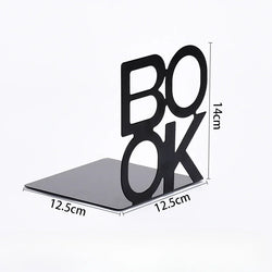 1Pcs Bookend Book Stand Support Sample Bookend Iron Desktop Art Non Slip Rack Shelf Holder School Stationery Office Accessories