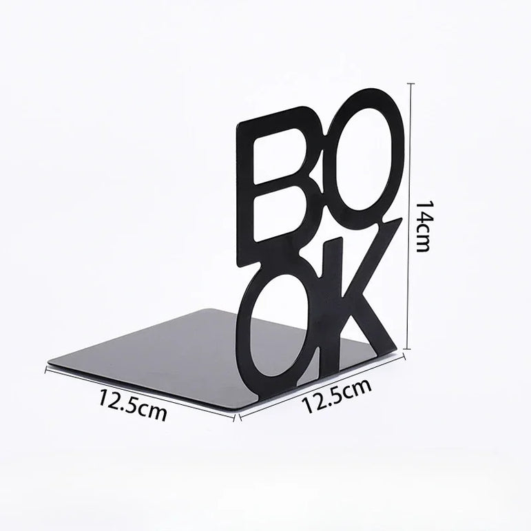 1Pcs Bookend Book Stand Support Sample Bookend Iron Desktop Art Non Slip Rack Shelf Holder School Stationery Office Accessories