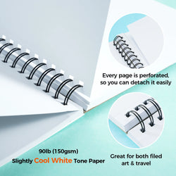 Ohuhu Double Sided Marker Pads Art Sketchbook Bleedproof Spiral Bound Sketching Book for Alcohol Markers Drawing Notebook School
