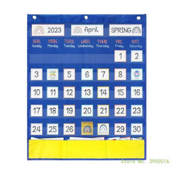 Calendar Pocket Chart for Kindergarten School Classroom with 89 Cards Monthly Calendar Pocket Chart for Kids Learning