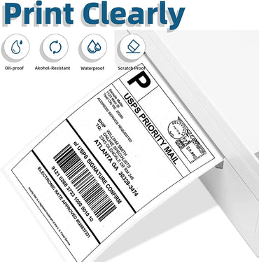 100/500 Sheets  Phomemo Thermal Label Sticker 100x150mm Shipping Labels for Postage Barcode Compatible with PM241 PM246S Printer