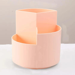1pc Rotating Pen Holder, Office Student Desktop Pen Storage Box, Office Storage Three-hole Makeup Brush Box