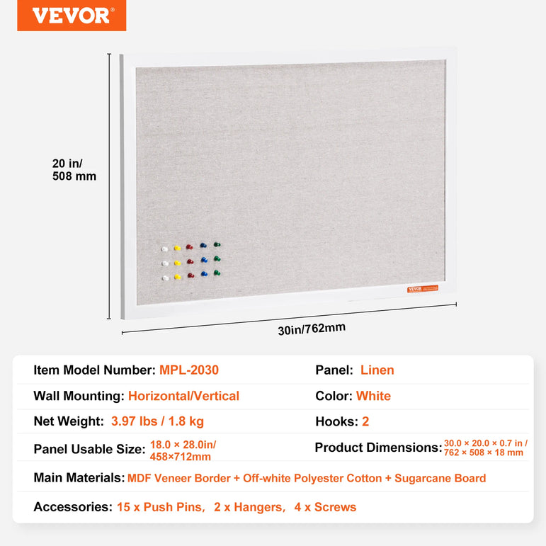 SucceBuy Whiteboard&Cork Board 2-in-1 Magnetic Dry Erase/with Linen Surface Bulletin Board for Wall Mount for School Home Office