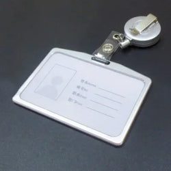 Aluminum Alloy Card Holder Retractable Badge Reel Employee Staff Name ID Work Card Holder Business Supplies