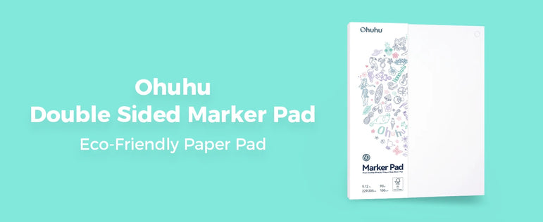 Ohuhu Double Sided Marker Pads Art Sketchbook Bleedproof Glue-Bound Sketching Book for Alcohol Markers Drawing Notebook School