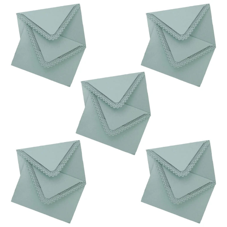 10x Lace Paper Envelopes Gift Small Invitation Envelopes for Thanksgiving Greeting Cards Party Invitations