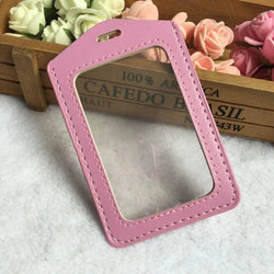 2023 1PC Colorful No zipper Badge Card Set Double-Sided Transparent PU Imitation Leather Credit Card Holder Work Supplies