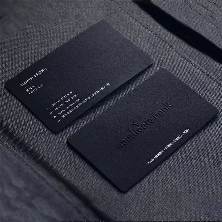 High-end Dusiness Card Customization 500g Dlack Card Paper Business Hot Stamping Free Design Business Card Custom Printing