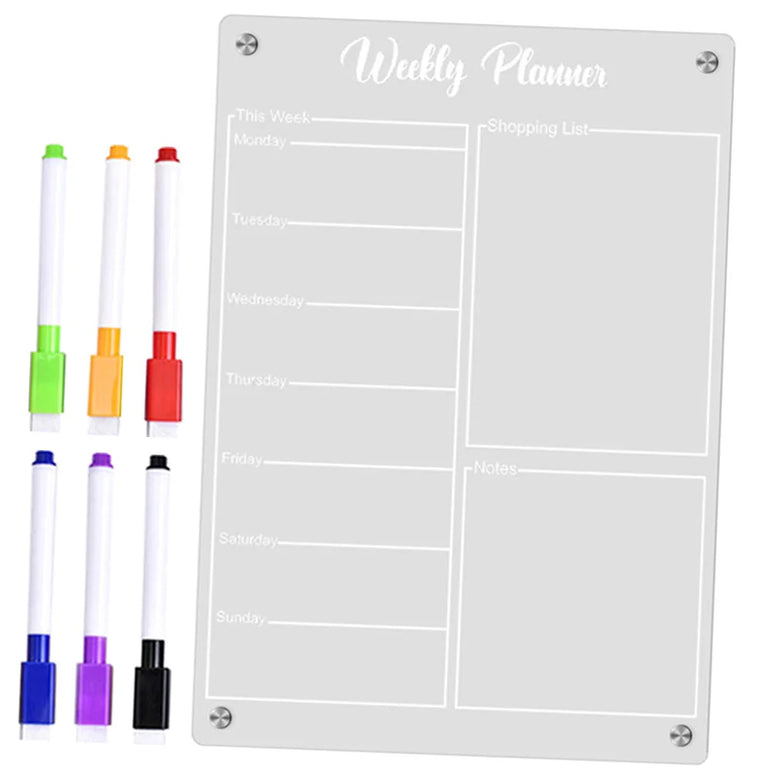 Magnetic Planner Acrylic Whiteboard For Calendar Desk Schedule Kitchen Supplies Refrigerator Message Board Dry Erase Board With