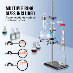 SucceBuy Lab Stand Support Laboratory Retort Support Stand Set Steel Lab Stand 23.6" Rod and 8.3" x 5.3" Cast Iron Base w/ Clamp
