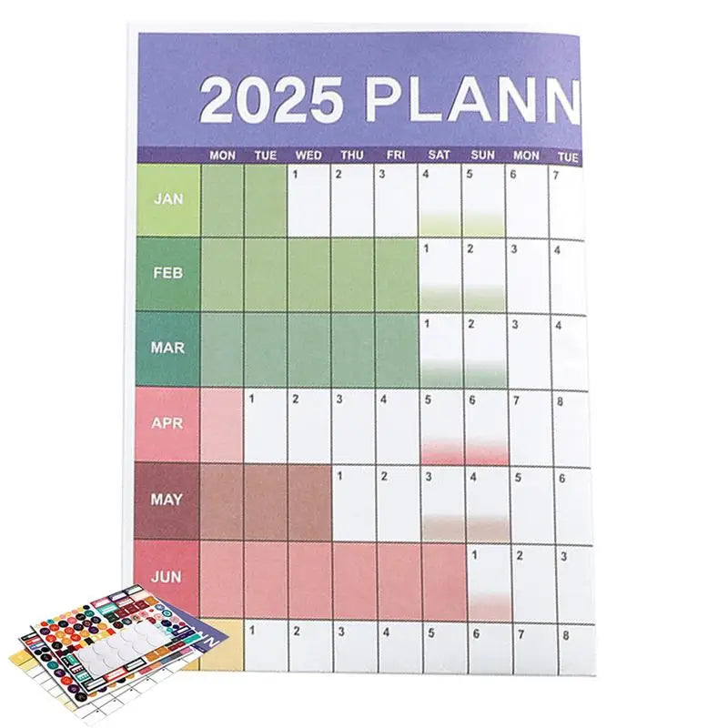 2025 Yearly Wall Calendar Poster 12-Month Annual Yearly Wall Planner 2025 Wall Calendar 2025 Yearly Planner Poster Calendars Jan