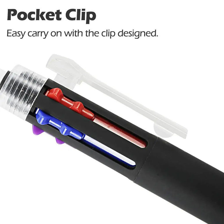6 In 1 Multicolor Ballpoint Pen 5 Colors Ball Pen Creative Multicolor Ballpoint Pen 1 Automatic Pencil With Eraser for School