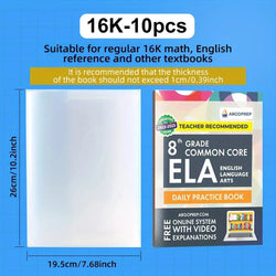 10PC-A4/16K Transparent Book Cover Protector High Transparency PP Material Adjustable and Reusable School Stationery for Student