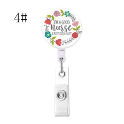1pc Fashion Cute Rhinestones Retractable Nurse Badge Reel Clip Badge Holder Students Doctor ID Card Holder Keychain Gift