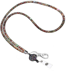 Retractable Rhinestone Lanyard Mobile Phone Case Hanging Neck Sling ID Card Holder Universal Keychain Office School Supplies