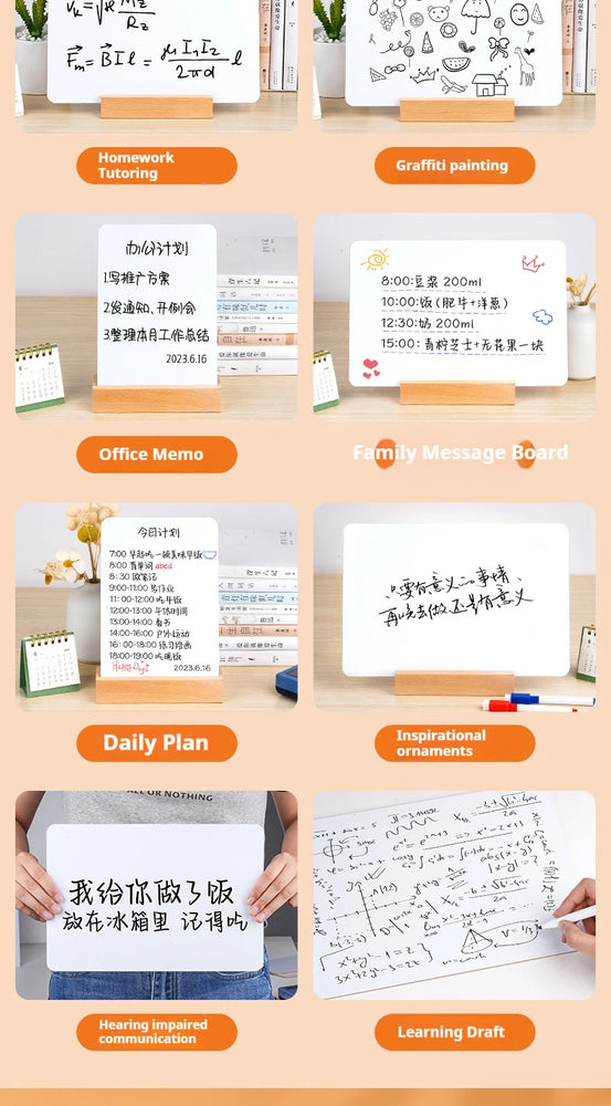 Small Whiteboard Small Blackboard on Double-sided Desk Children's Drawing Board  Shop Erasable Whiteboard Teaching Bulletin