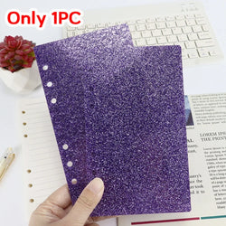 A6 Acrylic Loose-leaf Notebook Cover Glitter Transparent Binder Notebook Shell DIY Scrapbook Cover Office Stationery Supplies