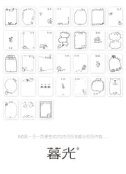 Journal GO 372 sheets 2025 Mini Calendar Note Portable Memo Calendar Student Stationery Delicate Calendar School Office Supplies