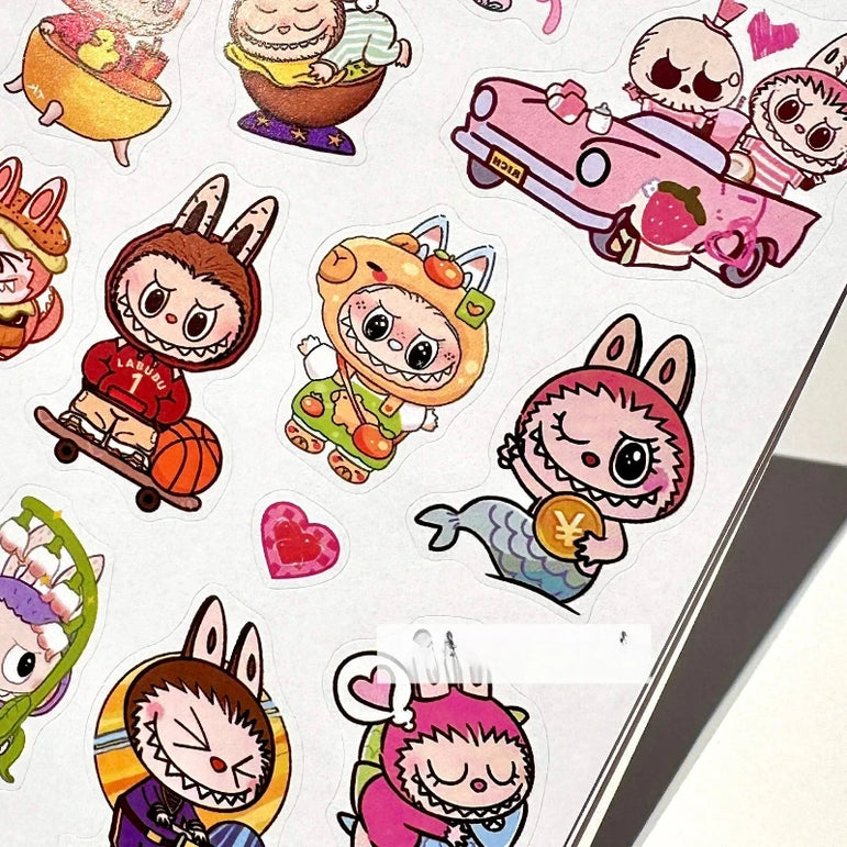 1/3/5 Pcs Cartoon Anime Cute Bunny Print Booklet Roll Book Sticker Combo Book Student Decompress Diy Booklet Material Gift
