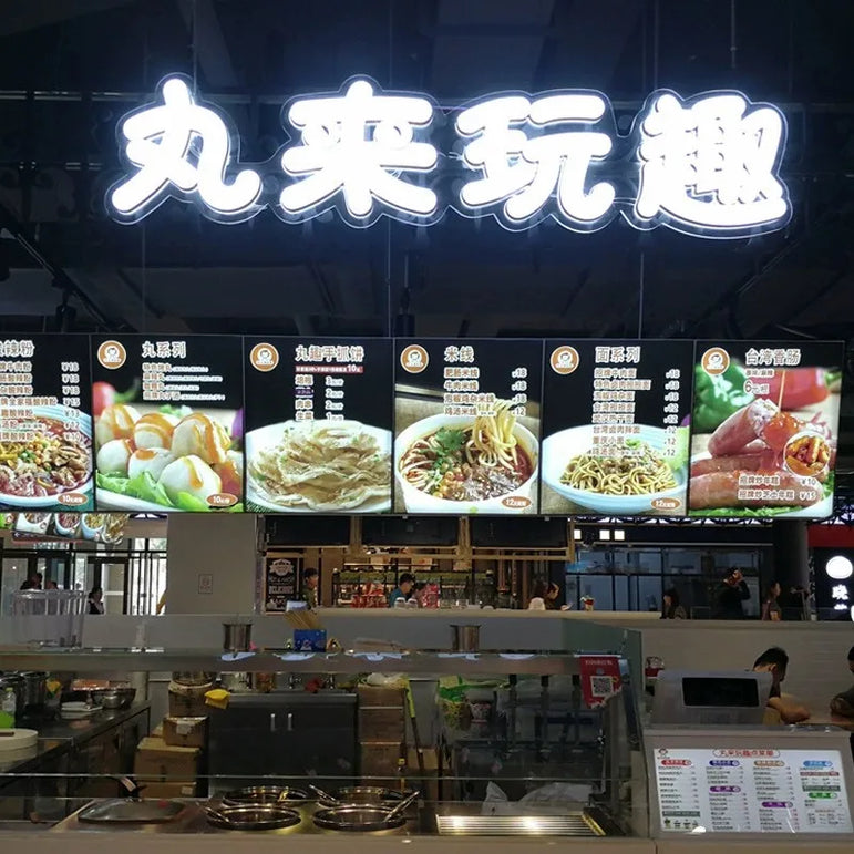 4K ultra clear ultra-thin advertising board LED lightbox, LED menu board, LED advertising poster display screen