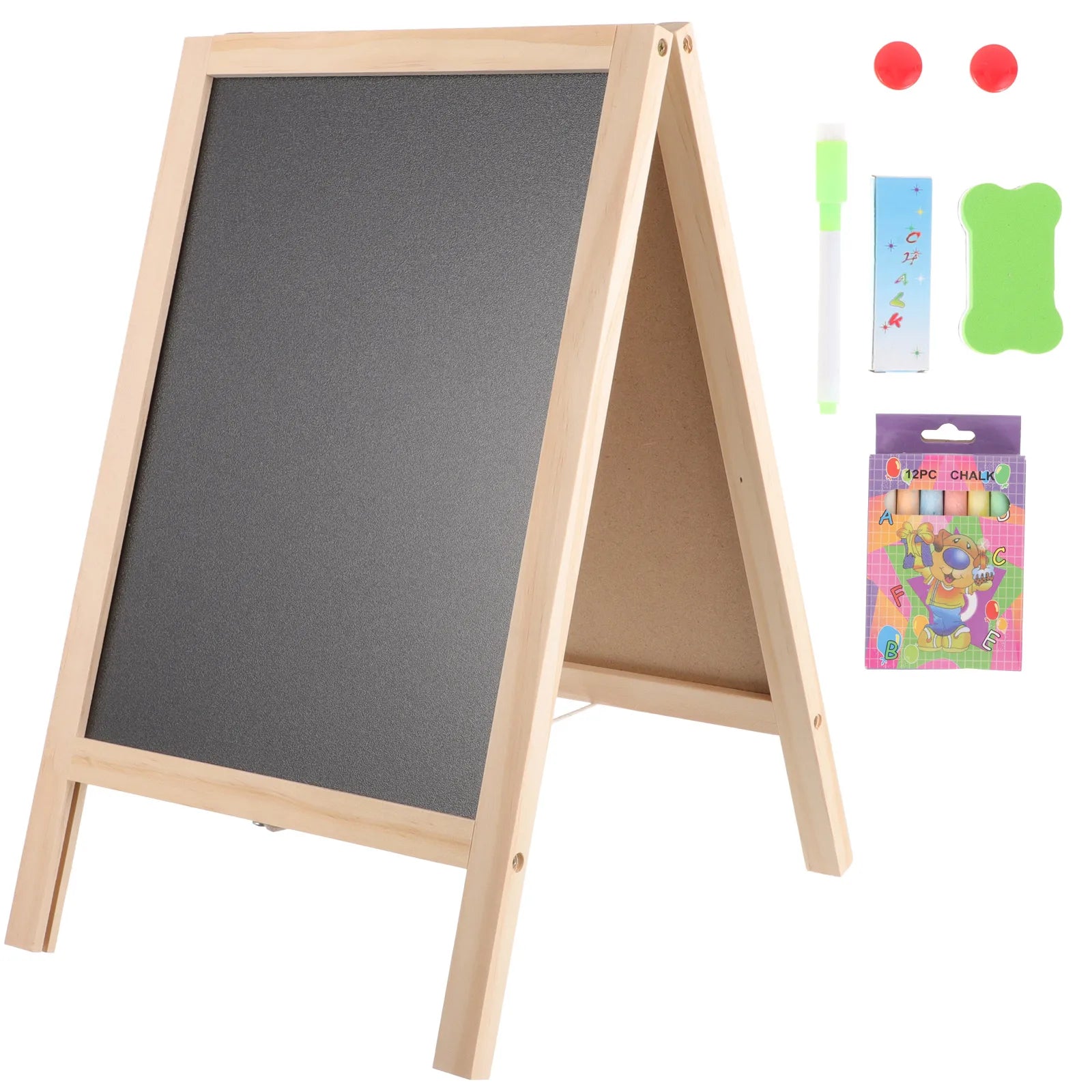 Set Double Sided Whiteboard Chalkboard Kids Sign Signs Easel Writing Stand Board Erasable Standing Wedding Table Message Student