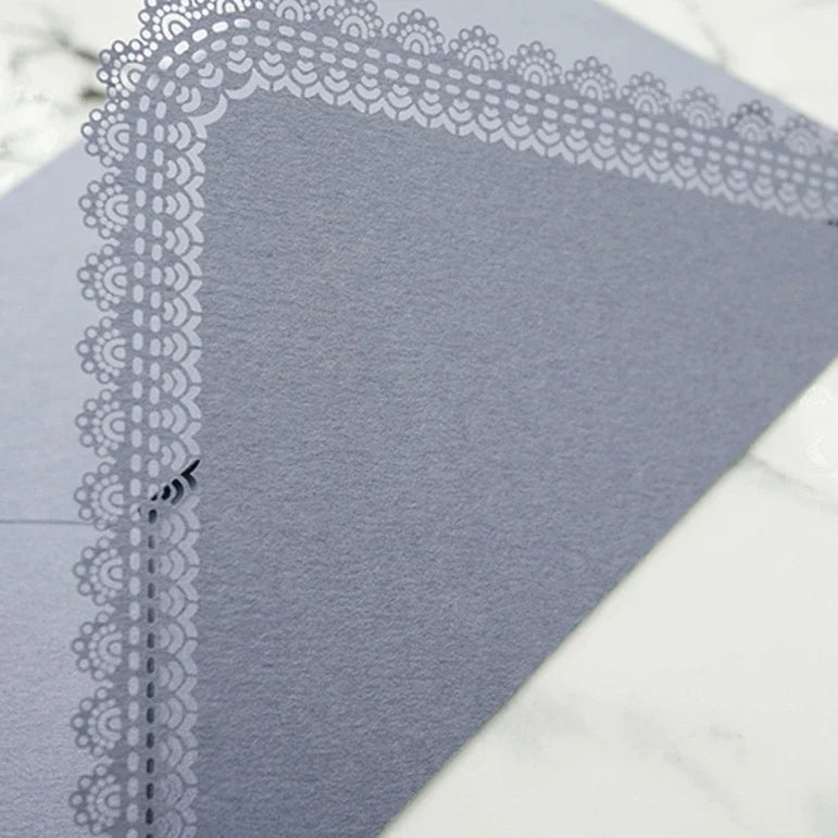 10x Lace Paper Envelopes Gift Small Invitation Envelopes for Thanksgiving Greeting Cards Party Invitations