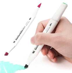 Ginflash Soft brush & Chisel Art Markers Brush Pen Sketch Alcohol Based Markers Dual Head Manga Drawing Art Supplies
