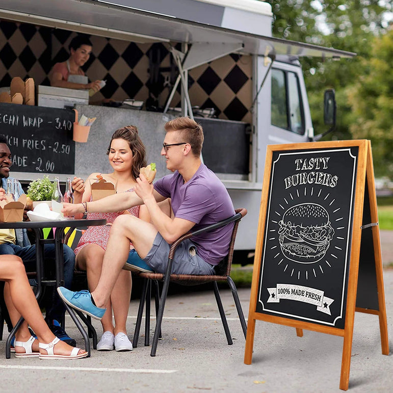 A Board Chalkboard Magnetic Chalkboard Easel Double Sided Wooden Sign Board