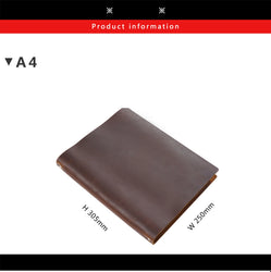 First-layer Cowhide Notebook A4 Enlarged Notebook Crazy Horse Leather Binder Thickened Sketchbook Retro Notepad Gift Notebook