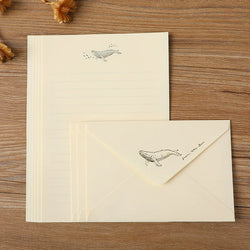 3 envelopes and 6 letter sets, animal patterned A5 letters, cute colored envelopes
