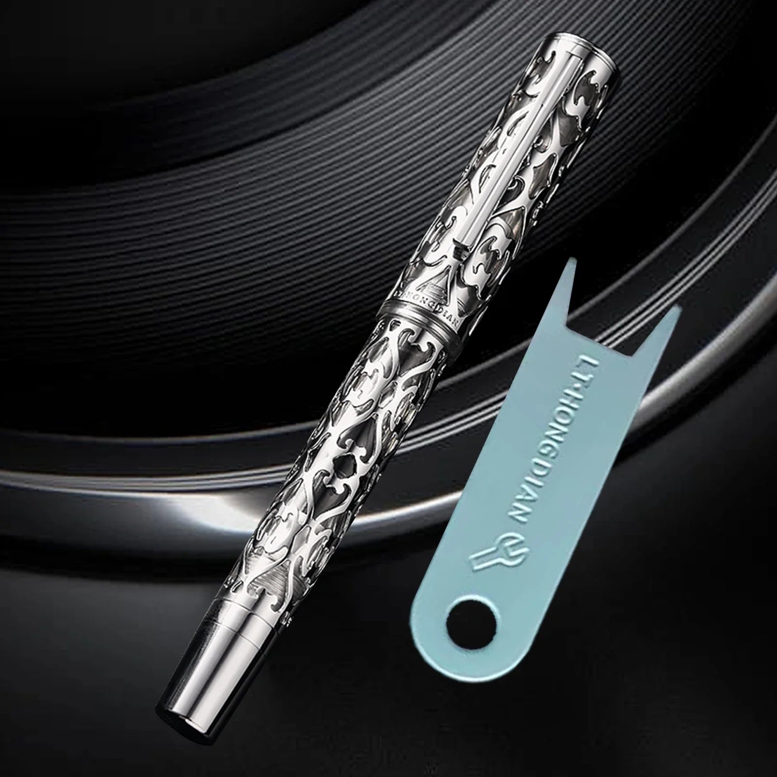 Hot Hongdian D1 Fountain Pen EF F Nib Skeleton Hollow Resin Writing ink Pens Piston filling school office supplies with tools