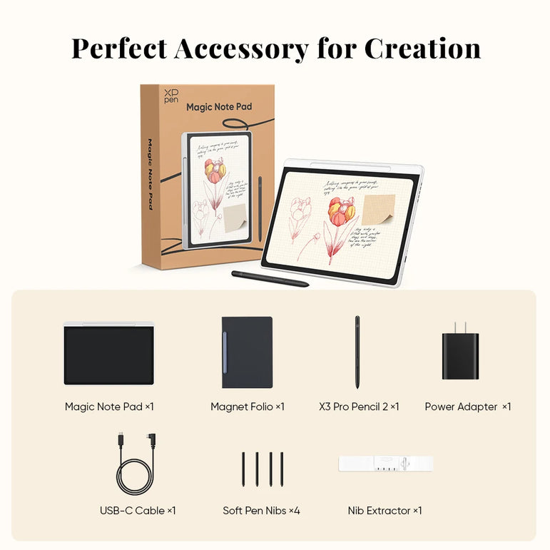 XPPen Magic Note Pad 3-in-1 Color Smart Note Book E-book Reader Android Tablet Ink Paper Light Nature Color 90HZ Refresh Rate