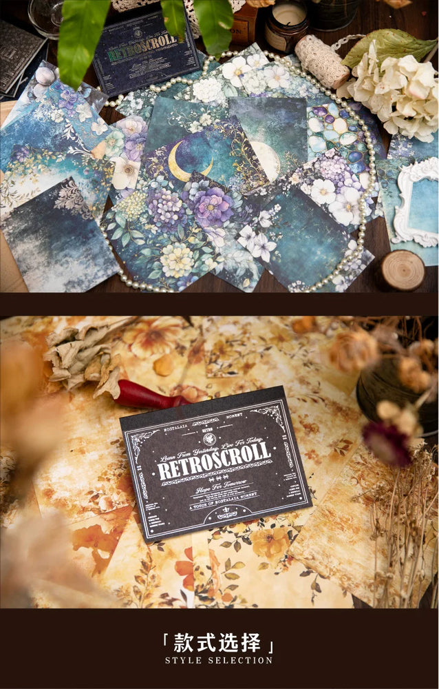 20pcs/lot Memo Pads Material Paper Renaissance Illustrated Scrolls Junk Journal diary Scrapbooking  Background Decoration Paper