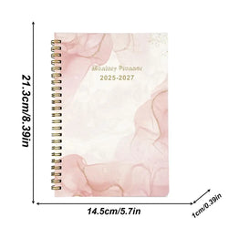 Yearly Planner 2025-2027 3 Year Monthly Planner Calendar Planner Daily Notebook Planner 2025-2027 Daily Organizer For Activities