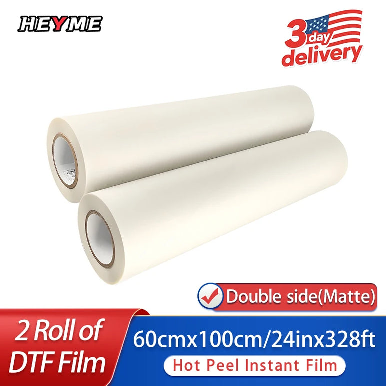 Heyme DTF Film Roll 33cm/40cm/60cm*100m PET Transfer Film Printing For Digital Inkjet For Direct Transfer Film Printing
