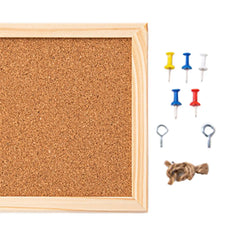 Cork Blackboard Bulletin Board Corkboard DIY with Push Pins Home Office Hanging Display Board Office School Wood Drafting Board