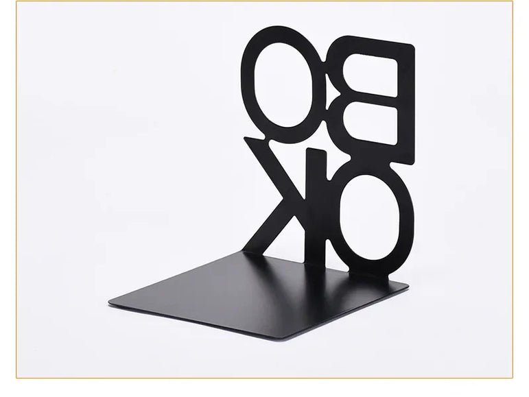 1Pcs Bookend Book Stand Support Sample Bookend Iron Desktop Art Non Slip Rack Shelf Holder School Stationery Office Accessories