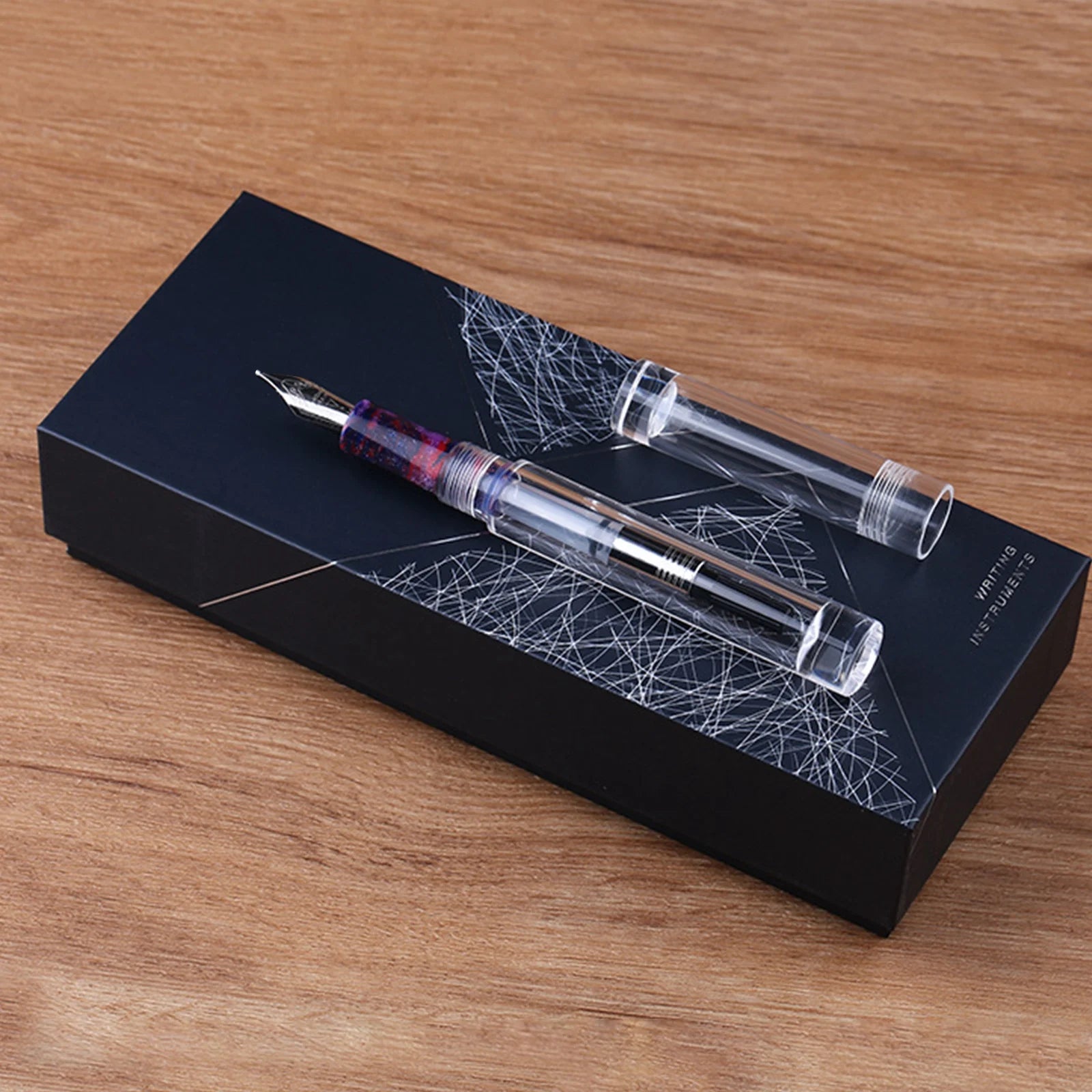 New MAJOHN C1 Fountain Pen Transparent Eyedropper EF F M Nibs Ink Pen school office writing pens Xmas gifts with Original Box
