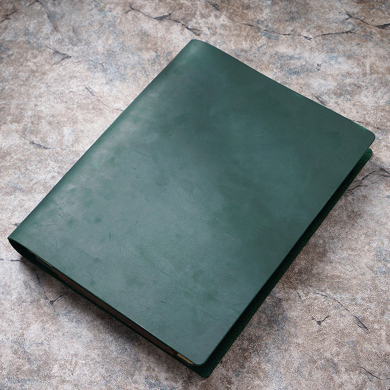 First-layer Cowhide Notebook A4 Enlarged Notebook Crazy Horse Leather Binder Thickened Sketchbook Retro Notepad Gift Notebook