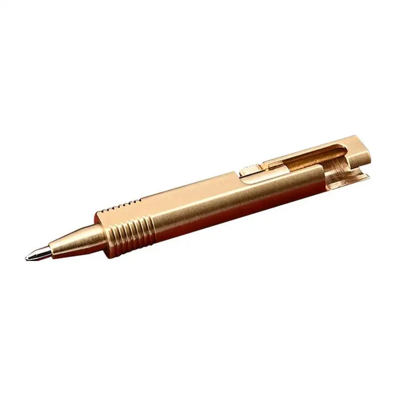 Mini Brass Pen Pocket Ballpoint Pen Signature Pen Small Bolt Action Ballpoint Pen Refillable Retractable Pens
