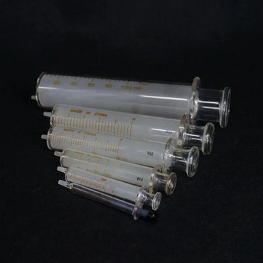 1/2/5/10/20/30/50/100ml Glass Syringe Injector Lab Sampler Caliber Precision