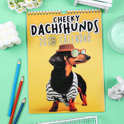 2025 Sausage Dog Themed Calendar, Dog New Year Wall Calendar, Fun Dog Themed Gifts for Dog Lovers, New Year Christmas Gifts